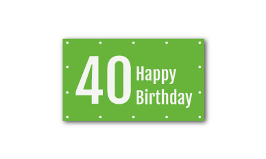 Geburtstagsbanner mit der Zahl 40 und dem Text