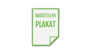 Ein grünes, leicht gewelltes Plakat mit Symbolen sozialer Netzwerke (Facebook, LinkedIn) und dem deutschen Schriftzug
