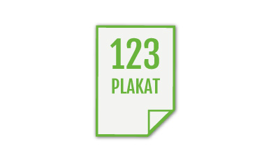 Ein grünes, leicht gewelltes Plakat mit Symbolen sozialer Netzwerke (Facebook, LinkedIn) und dem deutschen Schriftzug